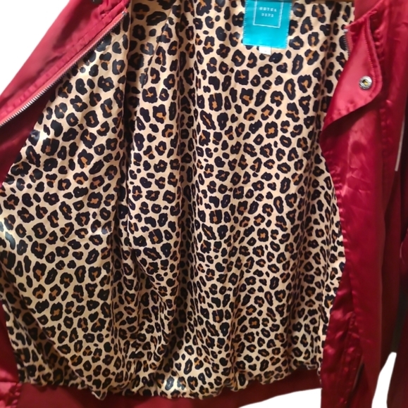 HOTEL 1171 | Red Satin Varsity Bomber Jacket | Back Graphic | Size L - Picture 5 of 10